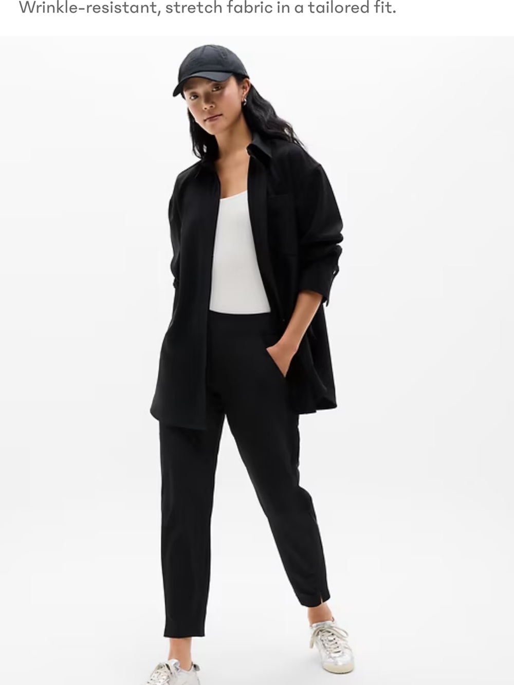 Athleta Black Cropped Tailored Stretch Pants